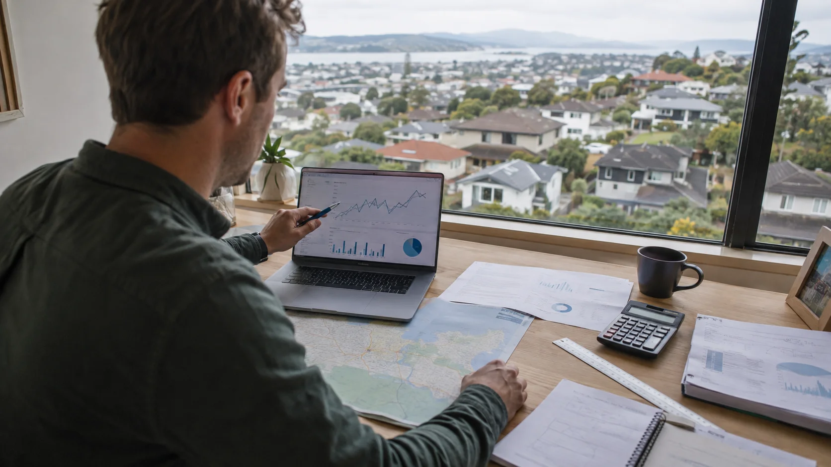 A homeowner comparing different Tauranga property market measures