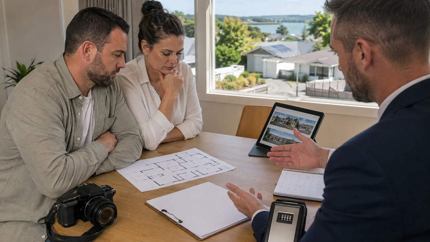 A New Zealand homeowner comparing written real estate commission proposals