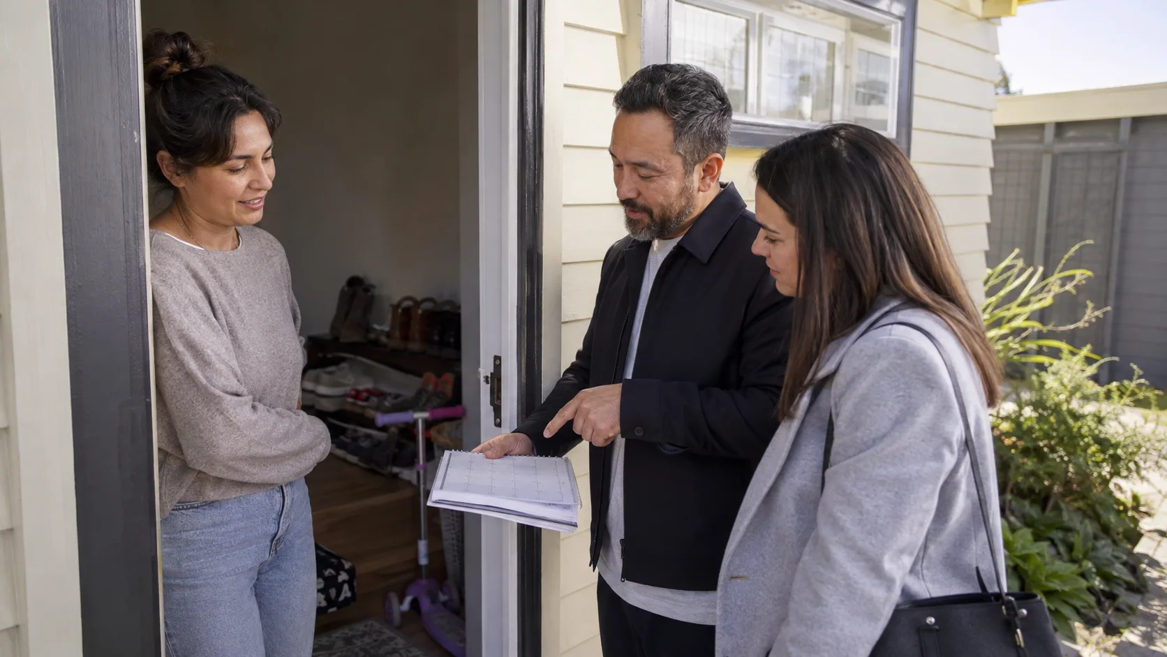 A New Zealand landlord and tenant discussing a planned property sale