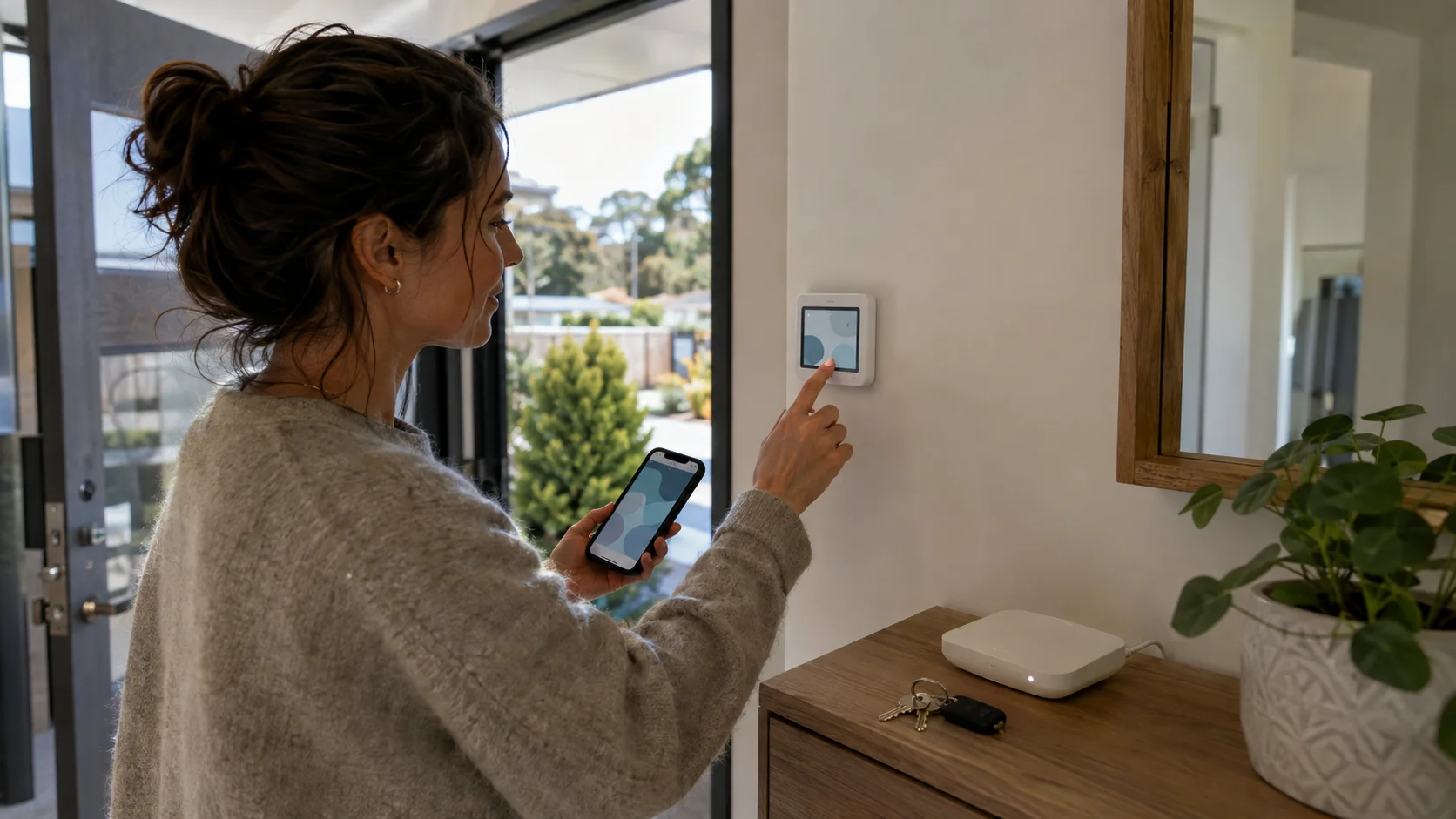 A homeowner documenting smart-home devices before sale