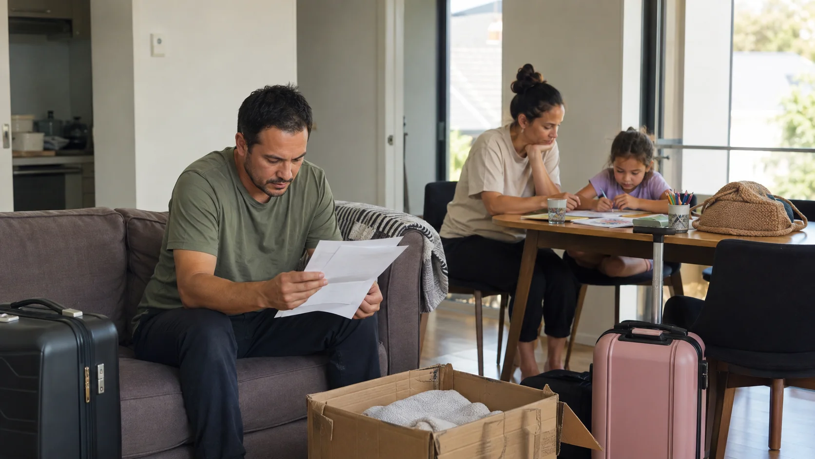 A New Zealand household planning a short stay between homes